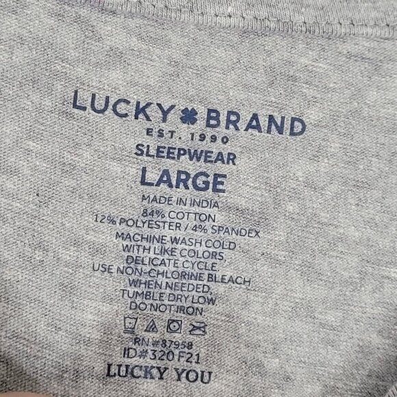 NWT Lucky Brand Mens Long Sleeve Heather Gray Sleepwear Top Large - Picture 4 of 7